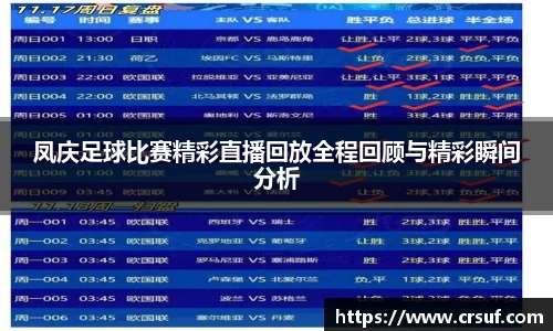 凤庆足球比赛精彩直播回放全程回顾与精彩瞬间分析