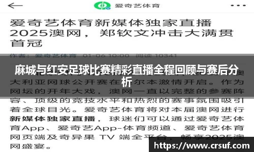 麻城与红安足球比赛精彩直播全程回顾与赛后分析